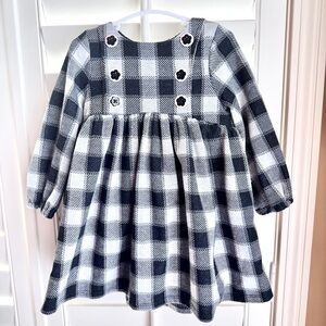 Pastourelle by Pippa & Julie Baby Girl Black White Plaid Dress w Bloomer 24M